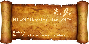 Mihálkovics Január névjegykártya